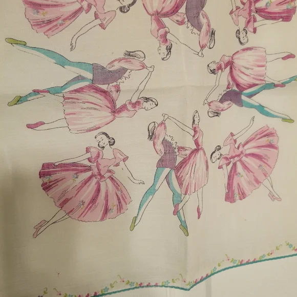 Ballerina Hankie ~ Handkerchief ~ Vintage ~ MCM ~ Pretty! - Picture 9 of 16